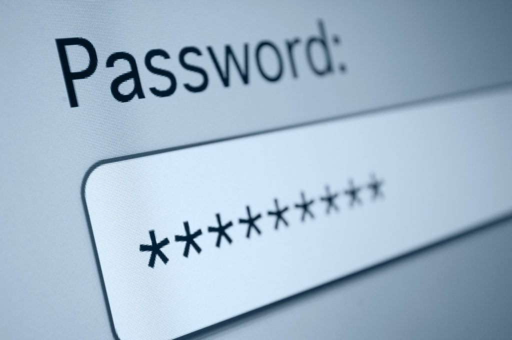 close-up of a password input field highlighting security during login access.