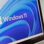 close-up View of The New Microsoft Windows 11 Logo on Computer Screen