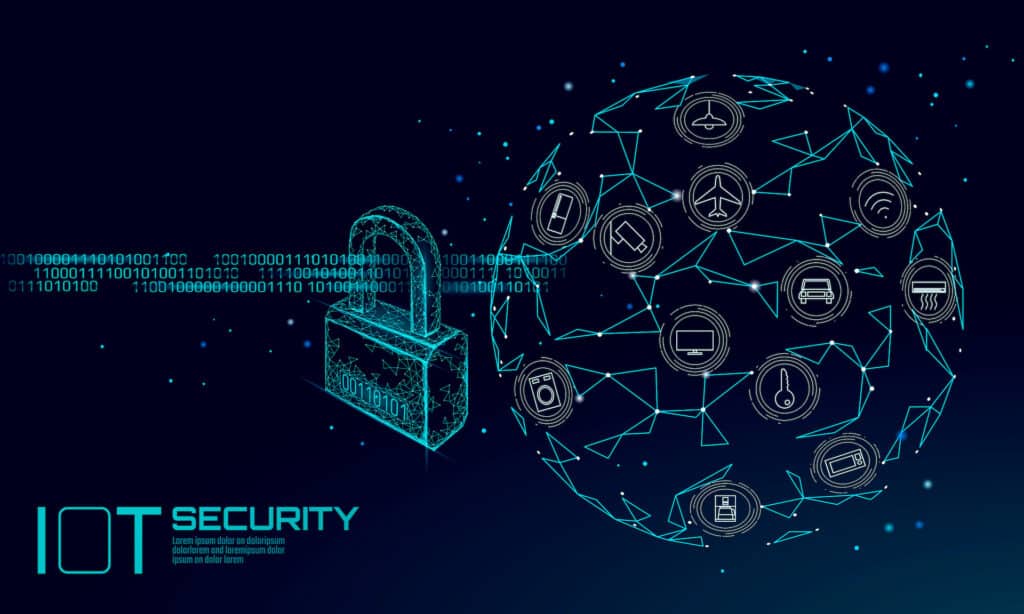 digital padlock on a globe, representing iot cybersecurity for smart homes and personal data protection.